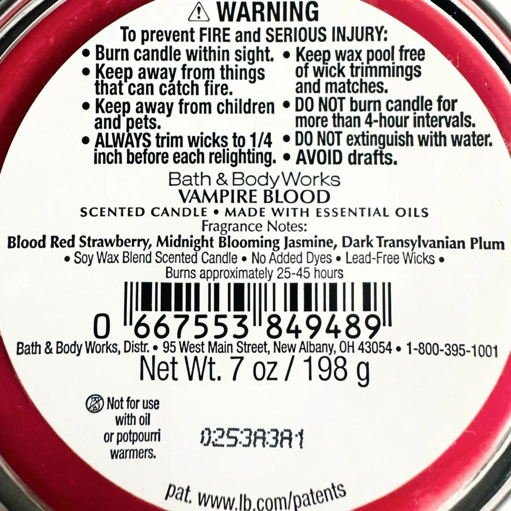 Bath and Body Works Vampire Blood Candle Single Wick NEW
